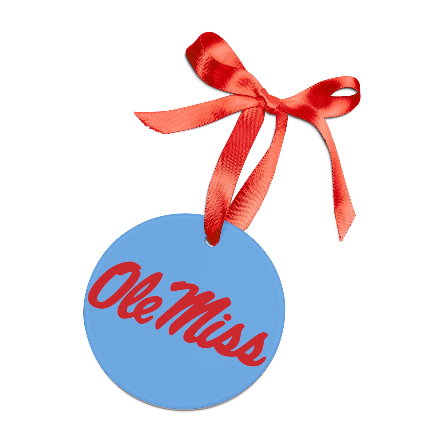 Ole Miss Acrylic Ornament with Ribbon