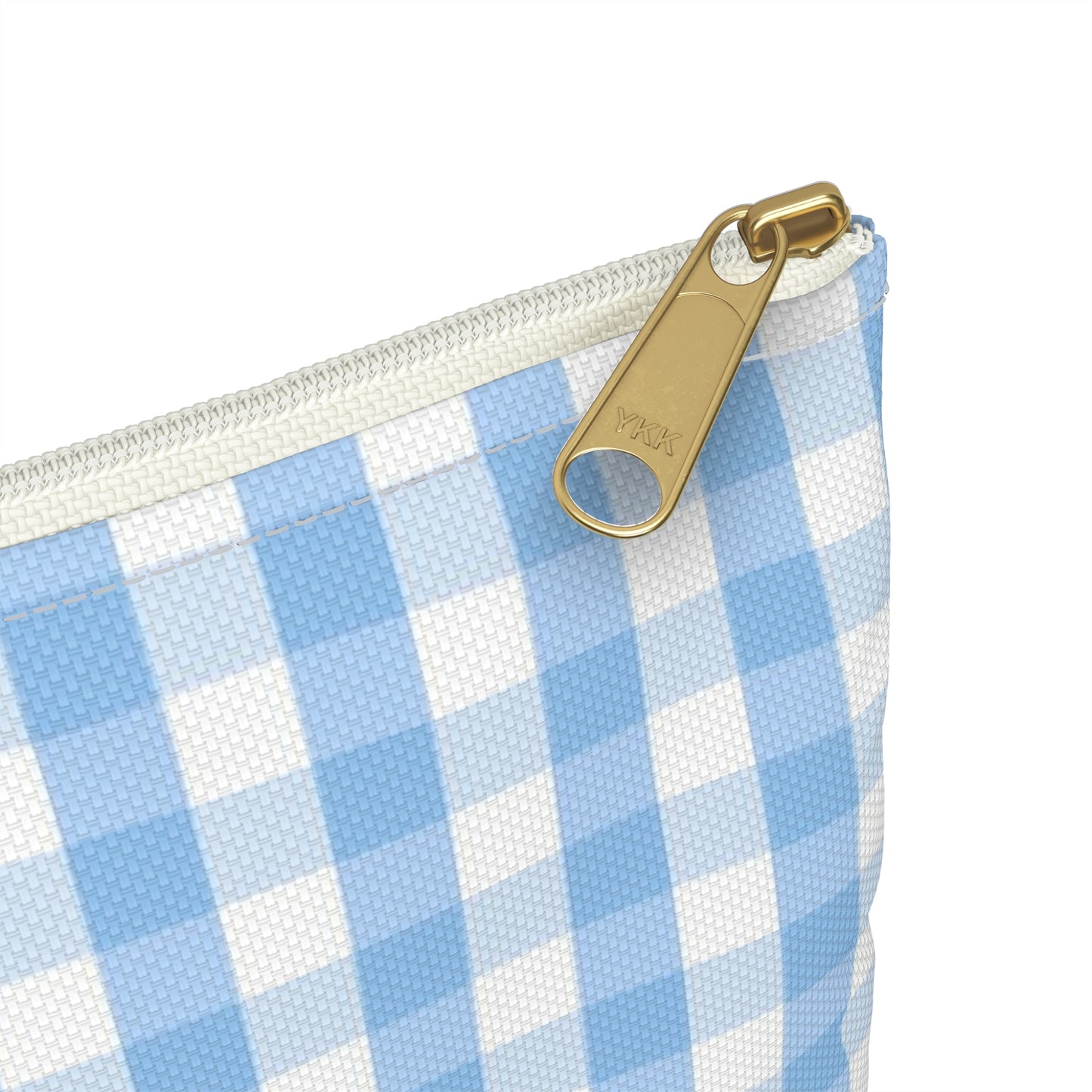 Blue Checked Accessory Pouch