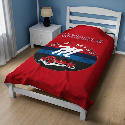 Ole Miss Rebels Velveteen Plush Blanket
