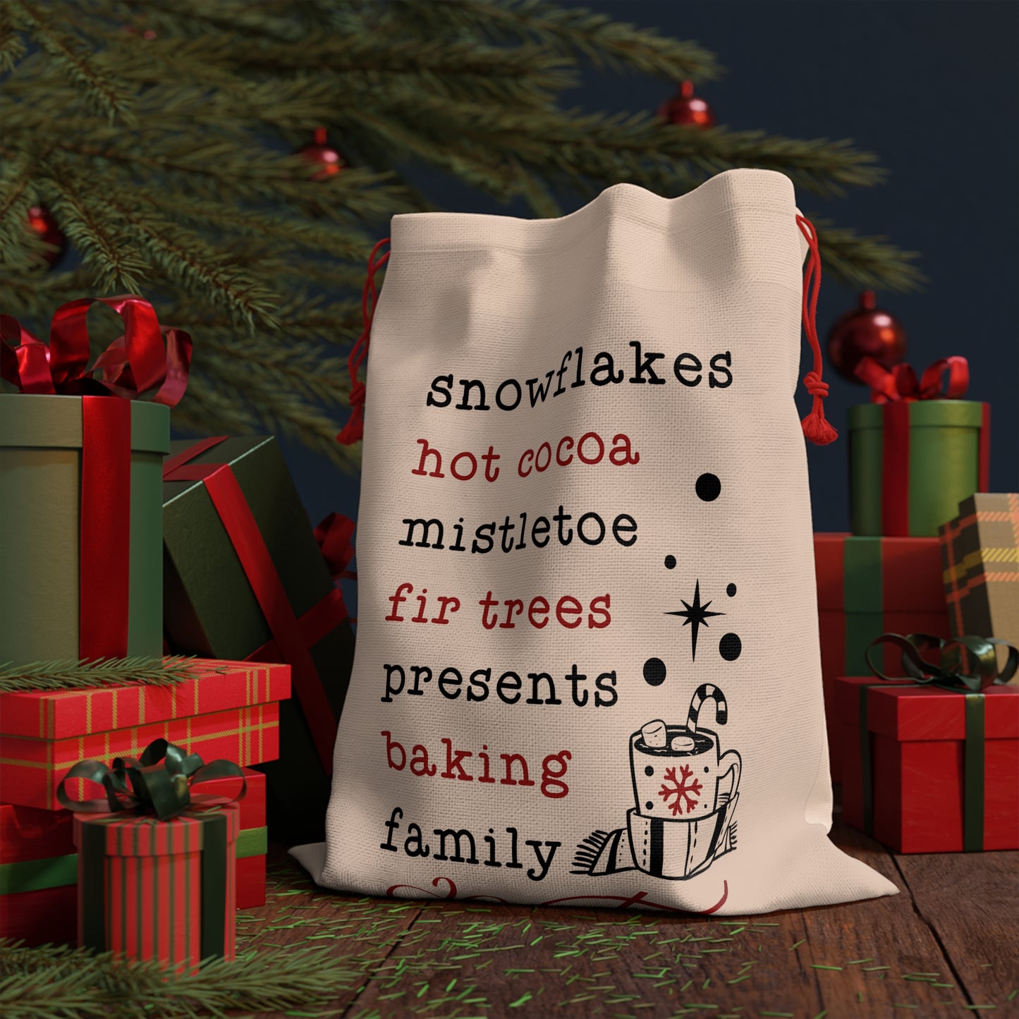 Christmas Times Linen Bag
