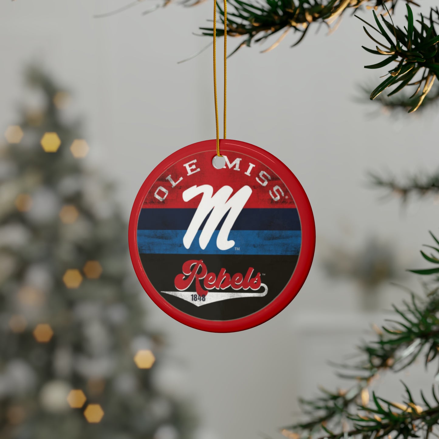 Ole Miss M Ceramic Ornaments (1pc, 3pcs, 5pcs, 10pcs) Red