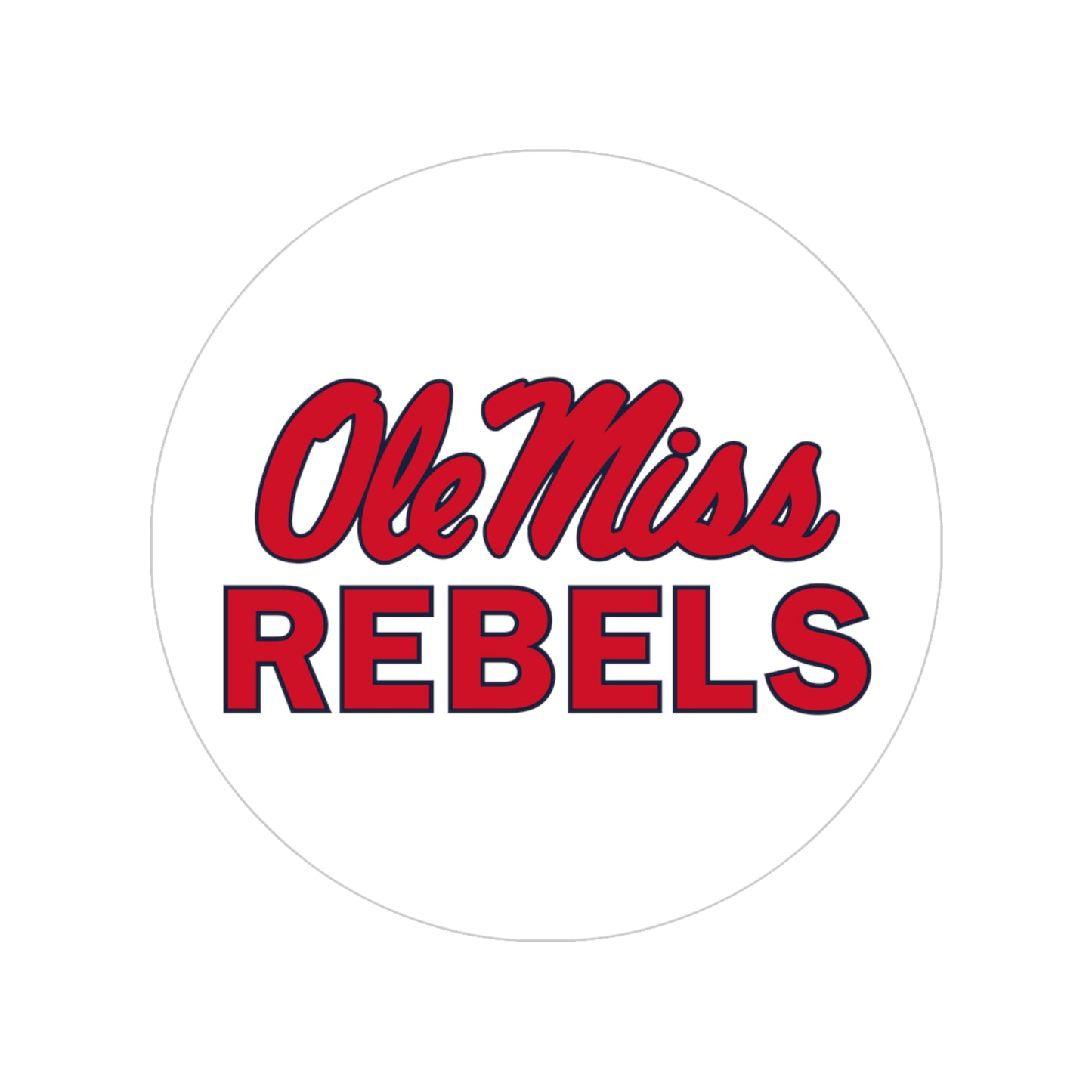 Ole Miss Rebels Transparent Outdoor Stickers, Round, 1pcs
