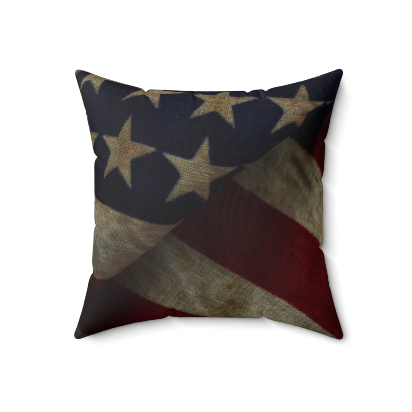 American Flag (Worn) Spun Polyester Square Pillow