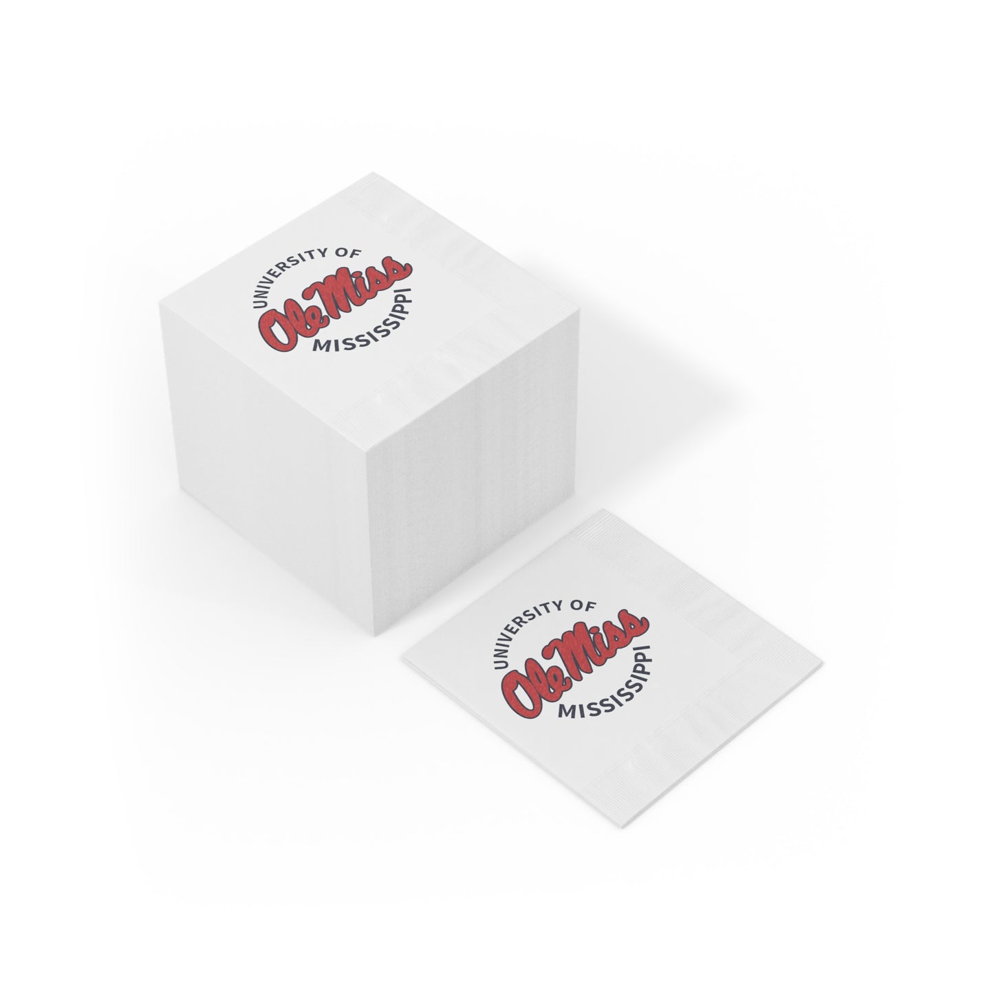 Ole Miss University White Coined Napkins