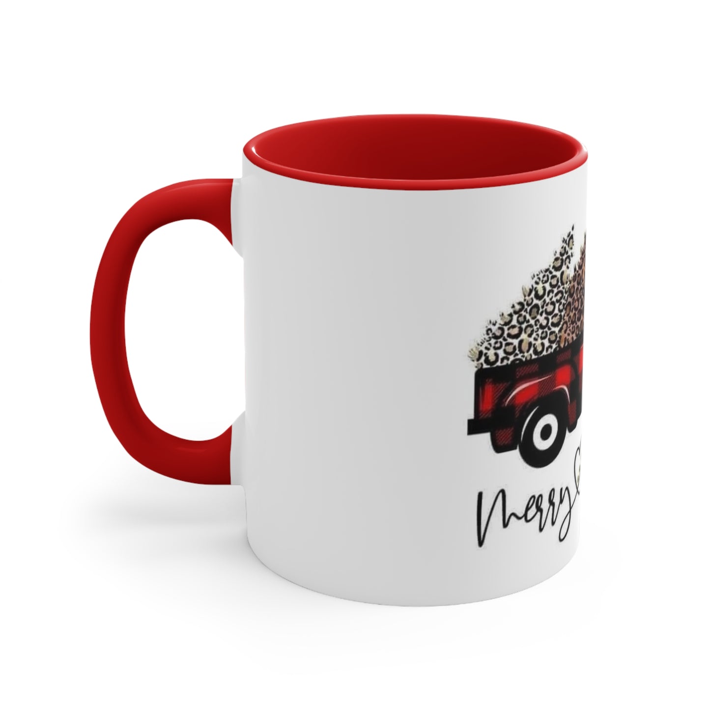 Merry Christmas  Truck with Trees Accent Coffee Mug, 11oz