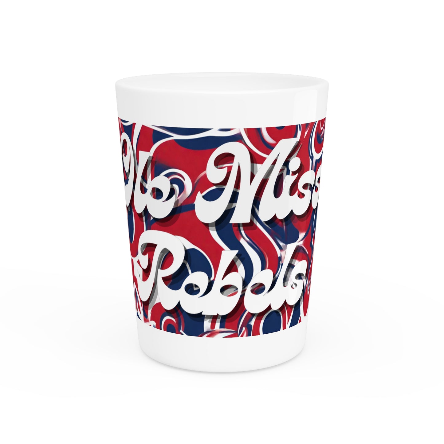 Ole Miss Abstract (White) Shot Glass