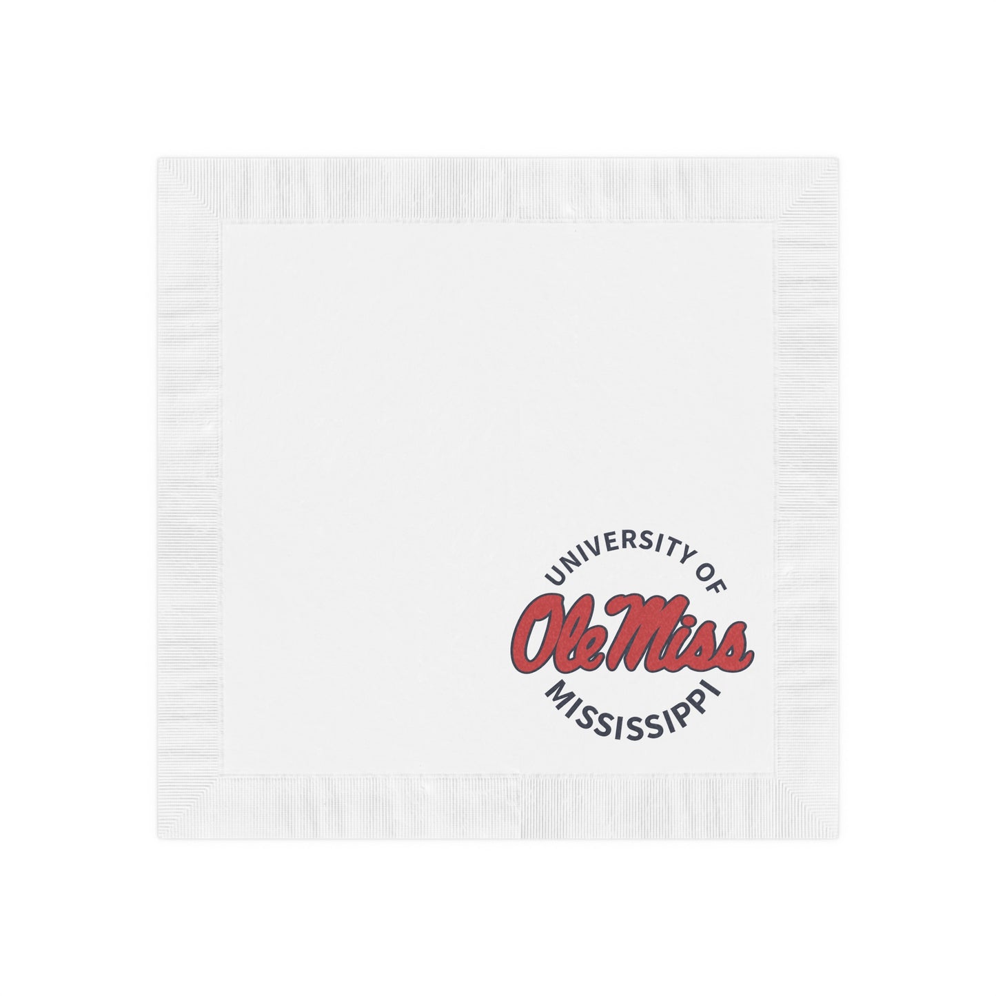 Ole Miss University White Coined Napkins