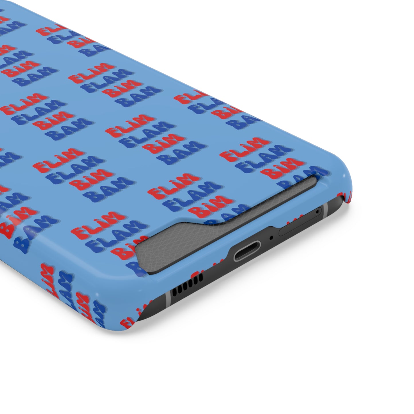 iPhone and Samsung Flim Flam Bim Bam (BLUE) Phone Case With Card Holder