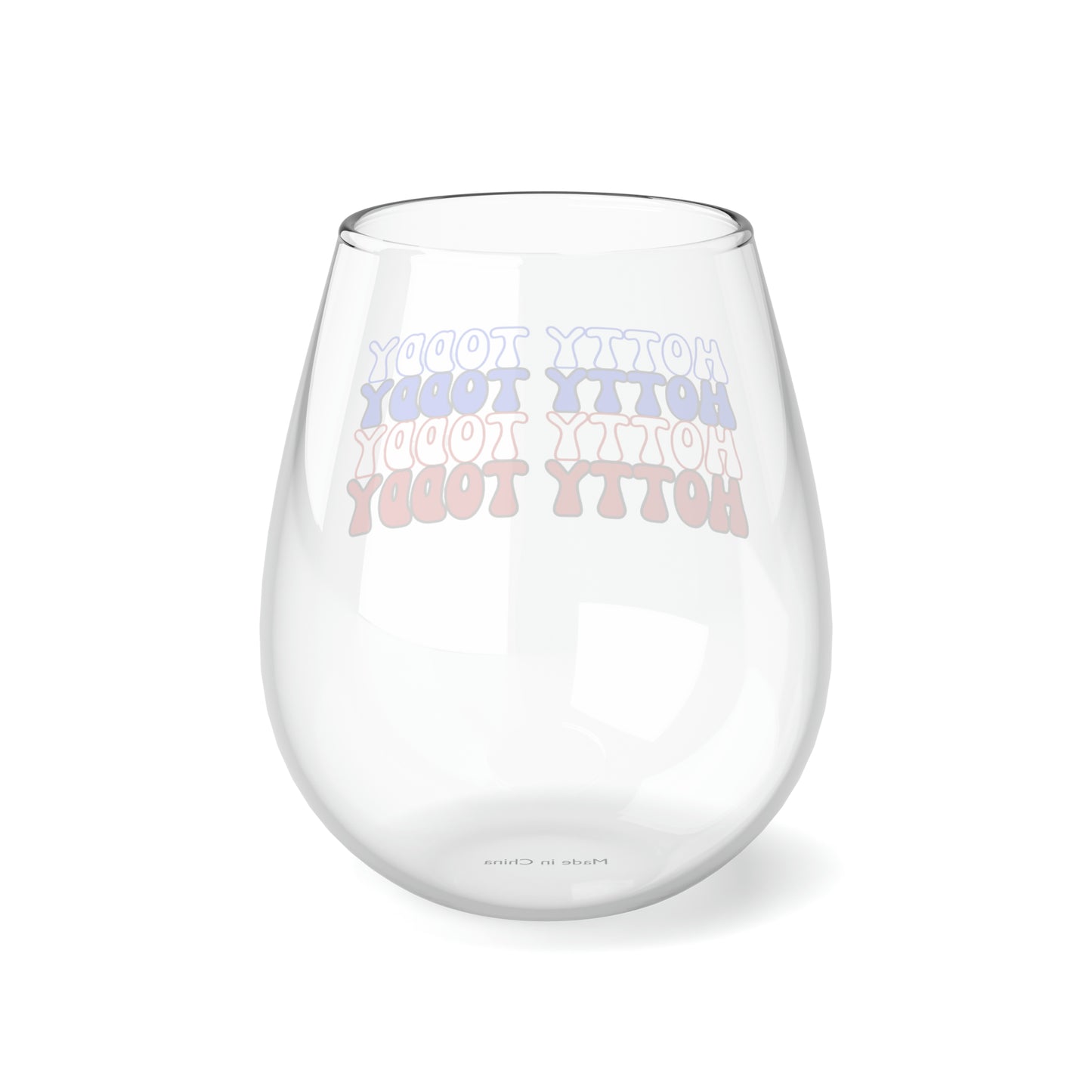 Hotty Toddy Stemless Wine Glass, 11.75oz