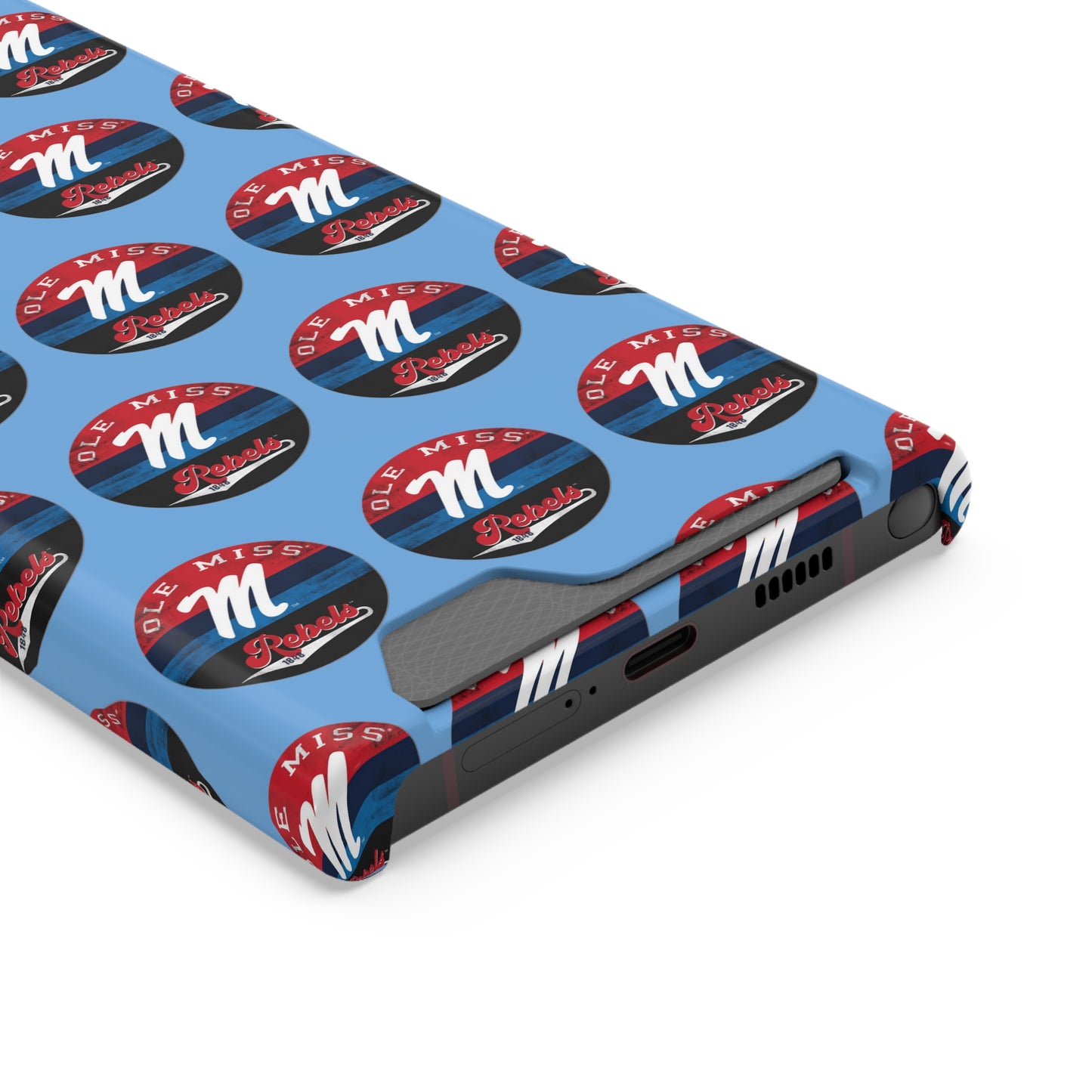 iPhone and Samsung Ole Miss "M" Rebels 1848 (BLUE) Phone Case With Card Holder