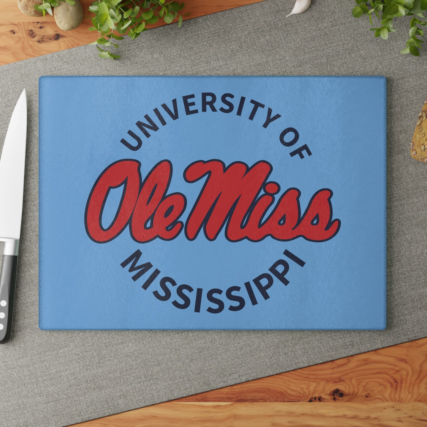 University of Mississippi  Ole Miss Glass Cutting Board