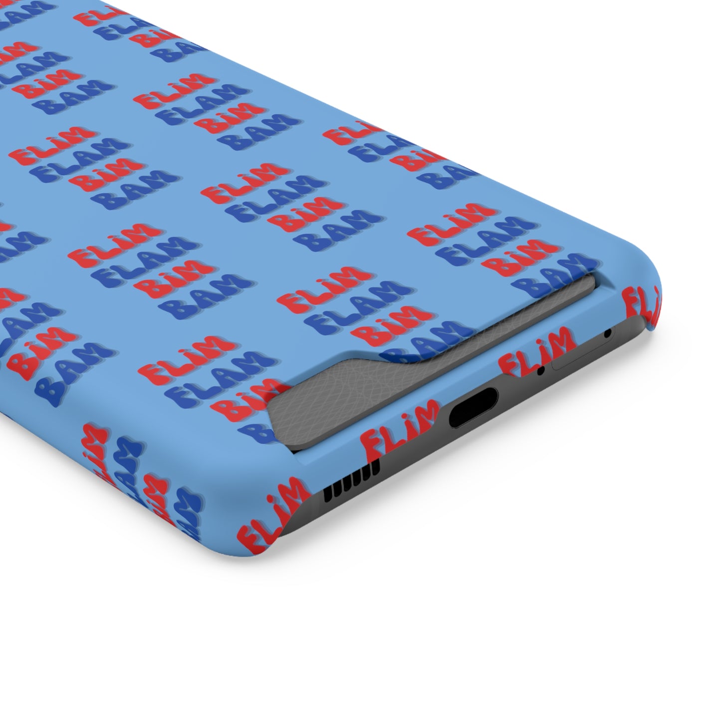 iPhone and Samsung Flim Flam Bim Bam (BLUE) Phone Case With Card Holder
