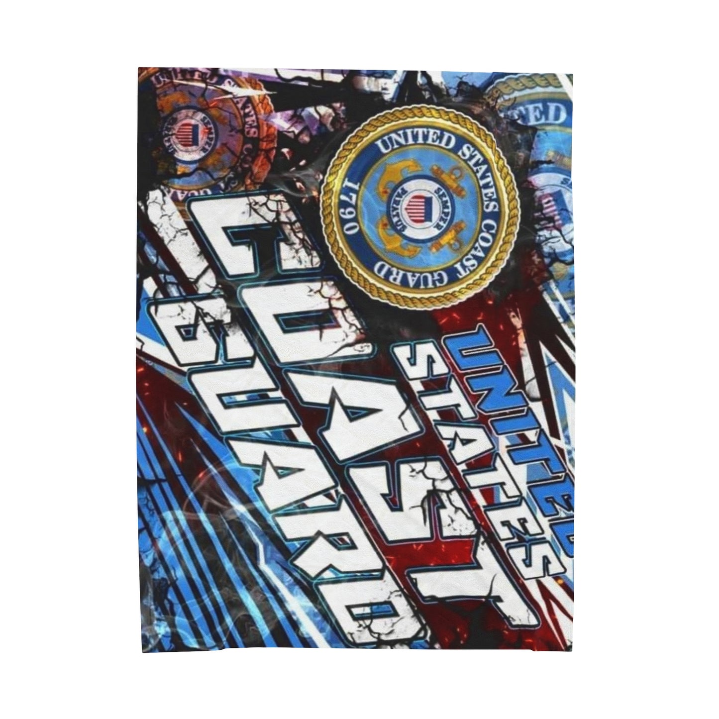 U.S. Coast Guard Velveteen Plush Blanket