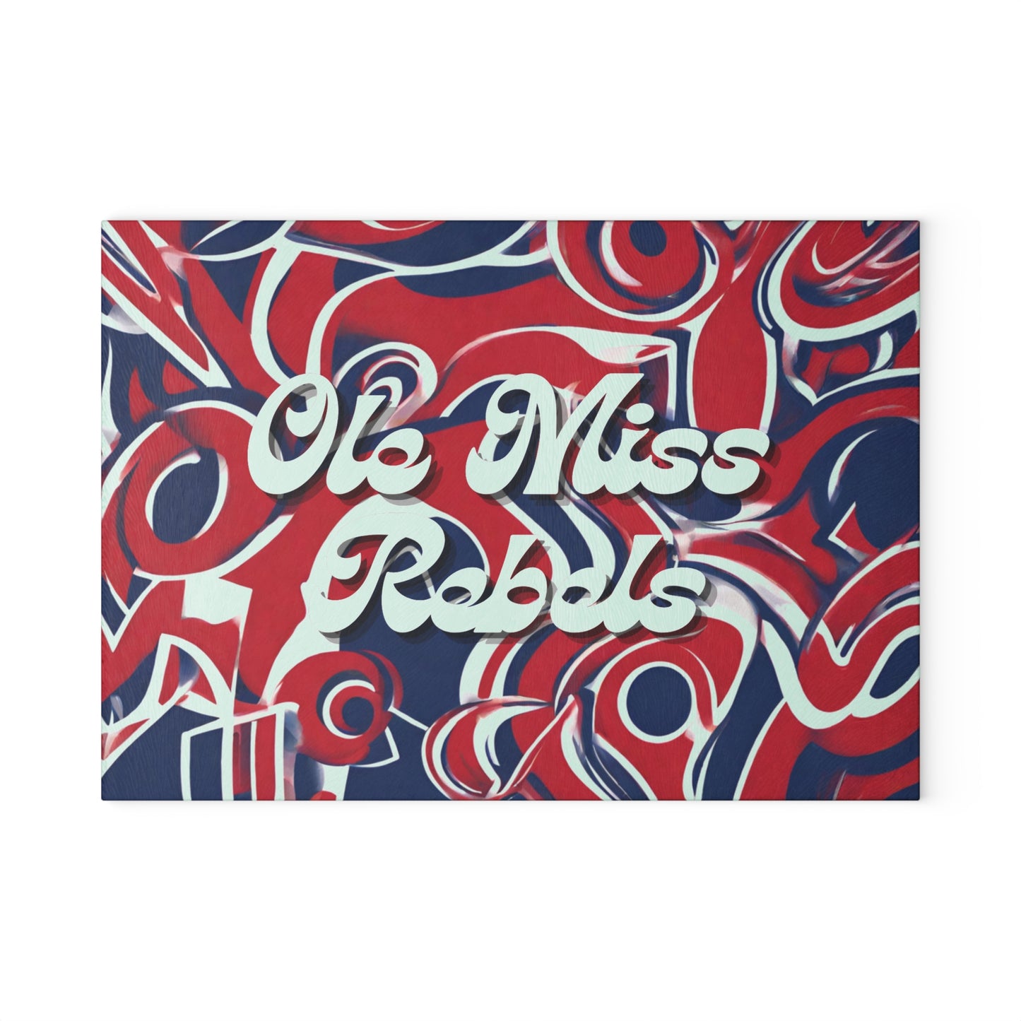 Ole Miss Abstract Glass Cutting Board