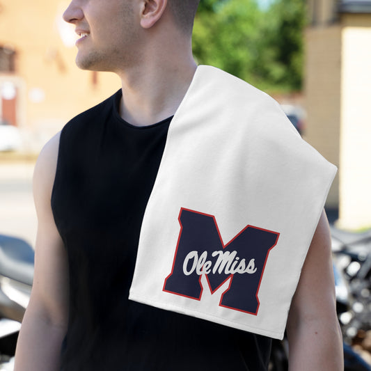 M Ole Miss Rally Towel, 11x18