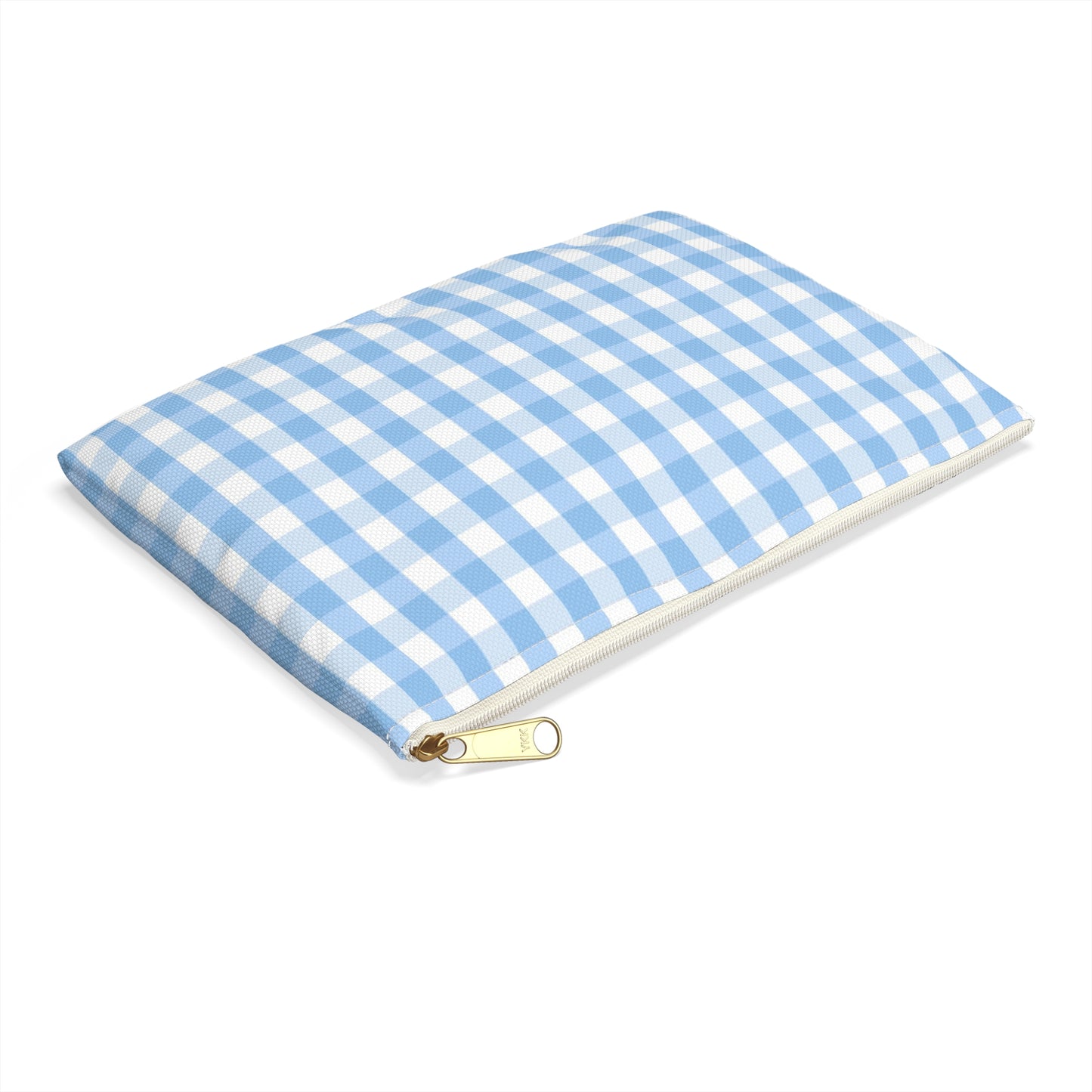 Blue Checked Accessory Pouch