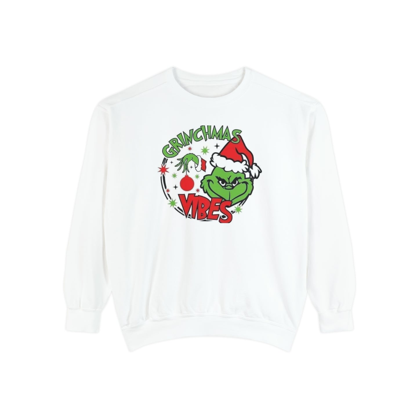 Grinchmas Vibes Unisex Garment-Dyed Sweatshirt