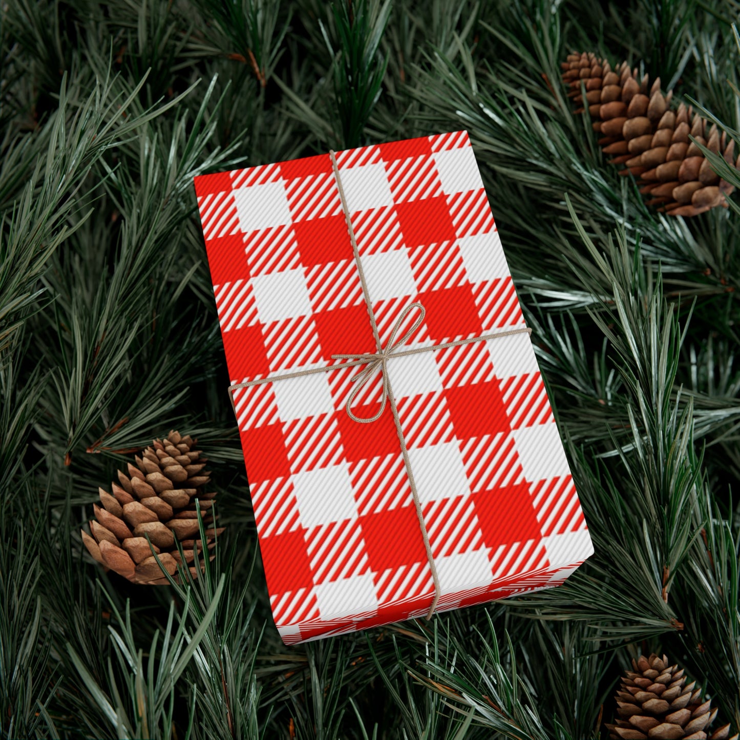 Red Check Gift Wrap Papers