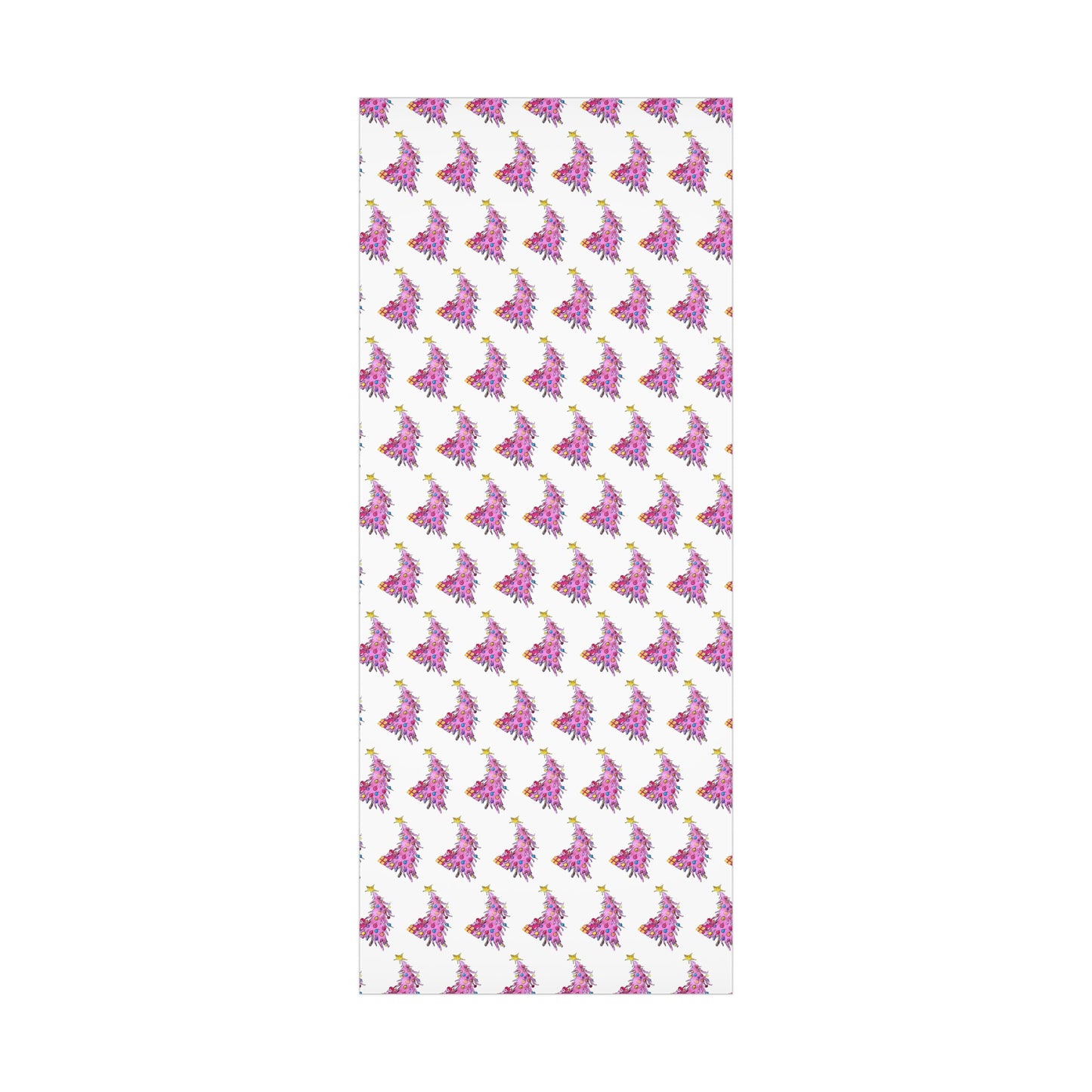 Pink Christmas Tree Gift Wrap Papers