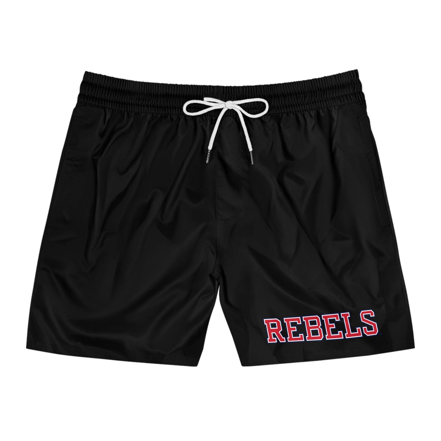 REBELS Men's Mid-Length Swim Shorts (AOP) Black