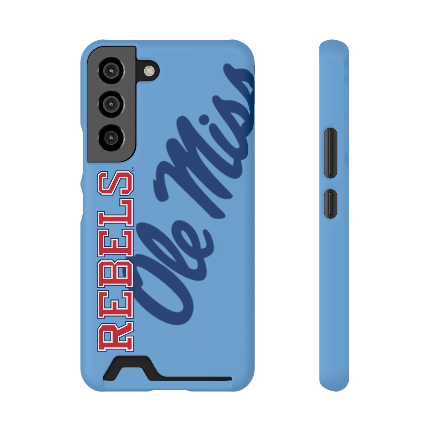 Ole Miss Rebels Samsung Phone Case With Card Holder (BLUE )