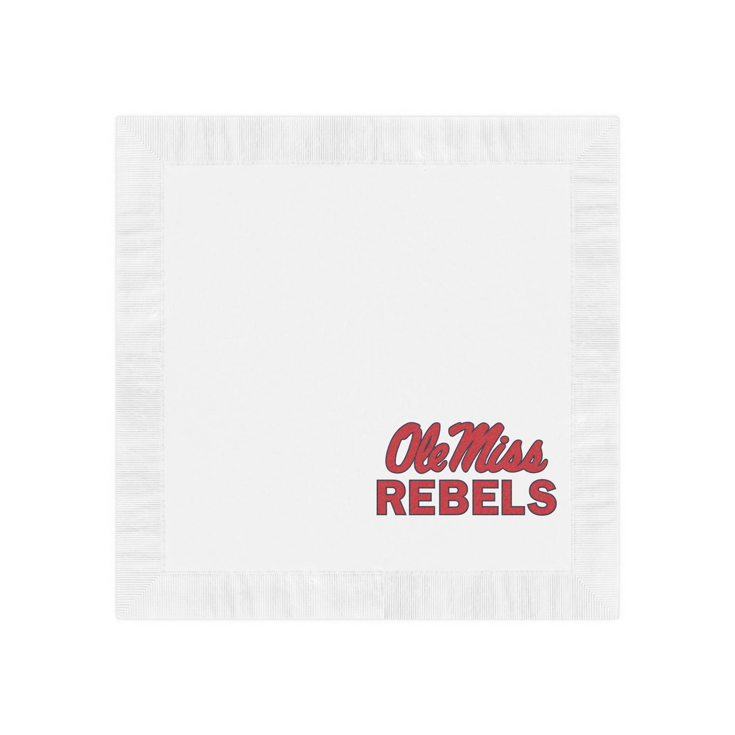 Ole Miss Rebels White Coined Napkins