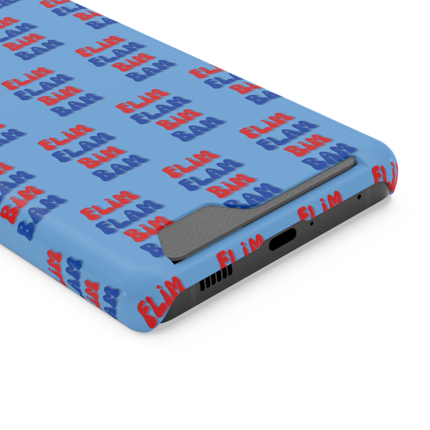 iPhone and Samsung Flim Flam Bim Bam (BLUE) Phone Case With Card Holder