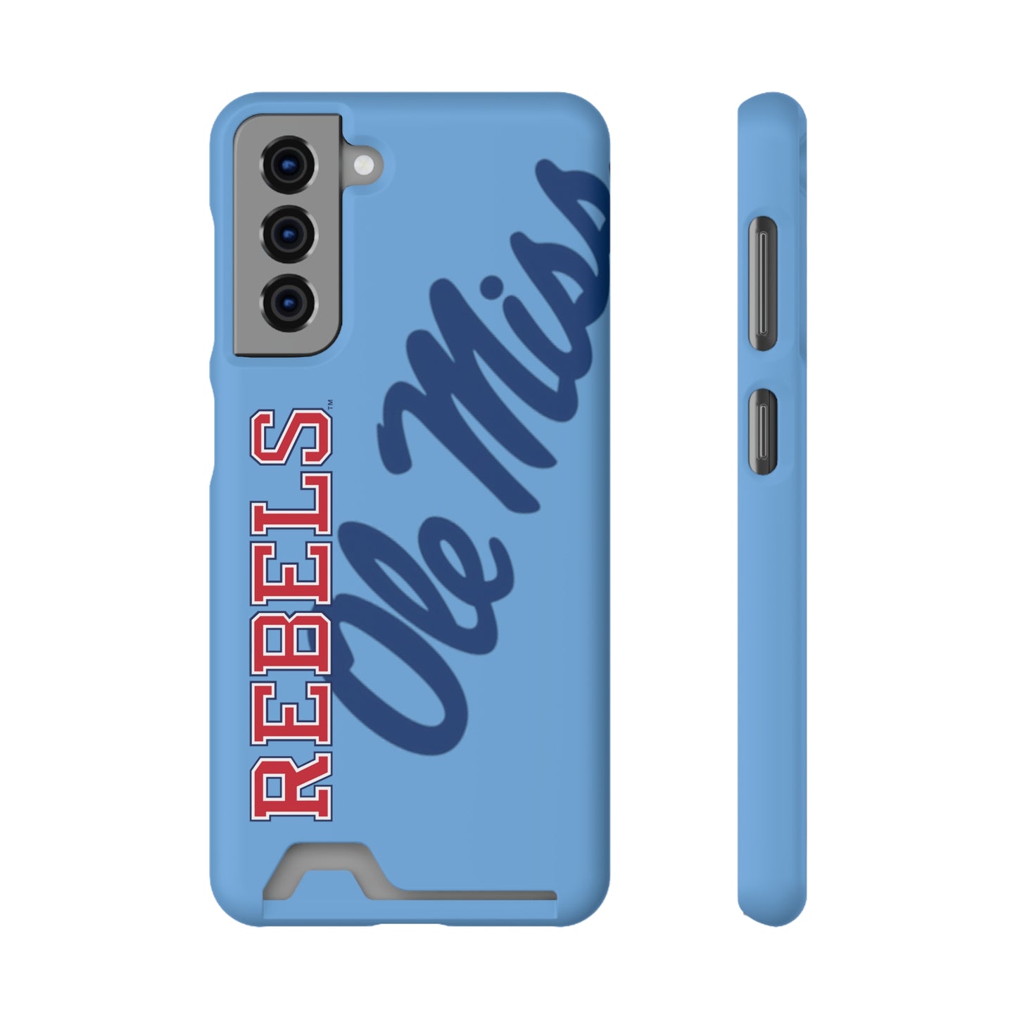 Ole Miss Rebels Samsung Phone Case With Card Holder (BLUE )