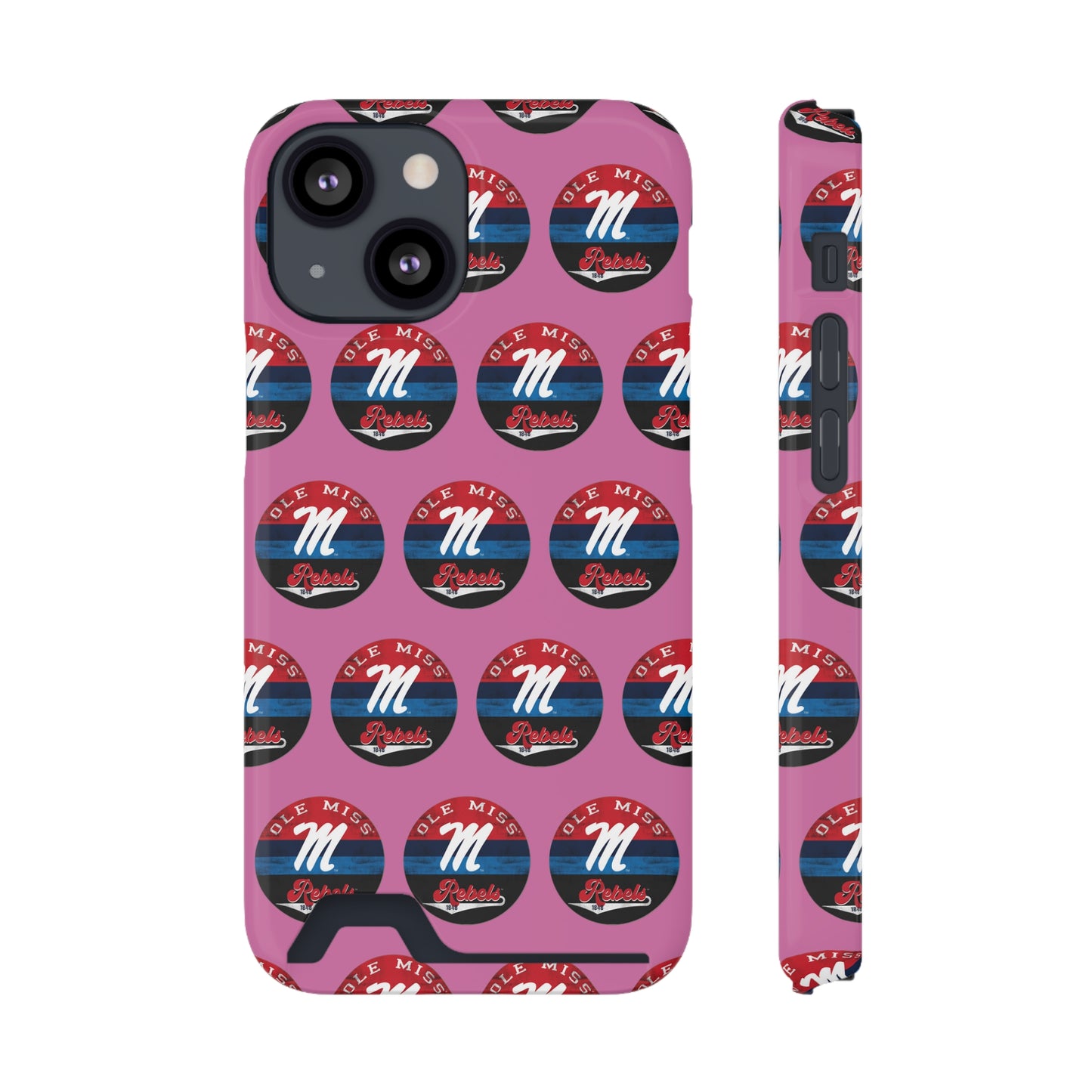 iPhone and Samsung Ole Miss "M" Rebels 1848 (PINK) Phone Case With Card Holder