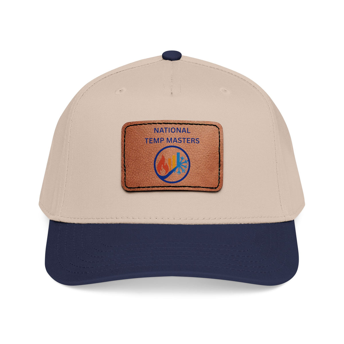 NTM Leather Patch Baseball Cap — "National Temp Masters" Retro Logo