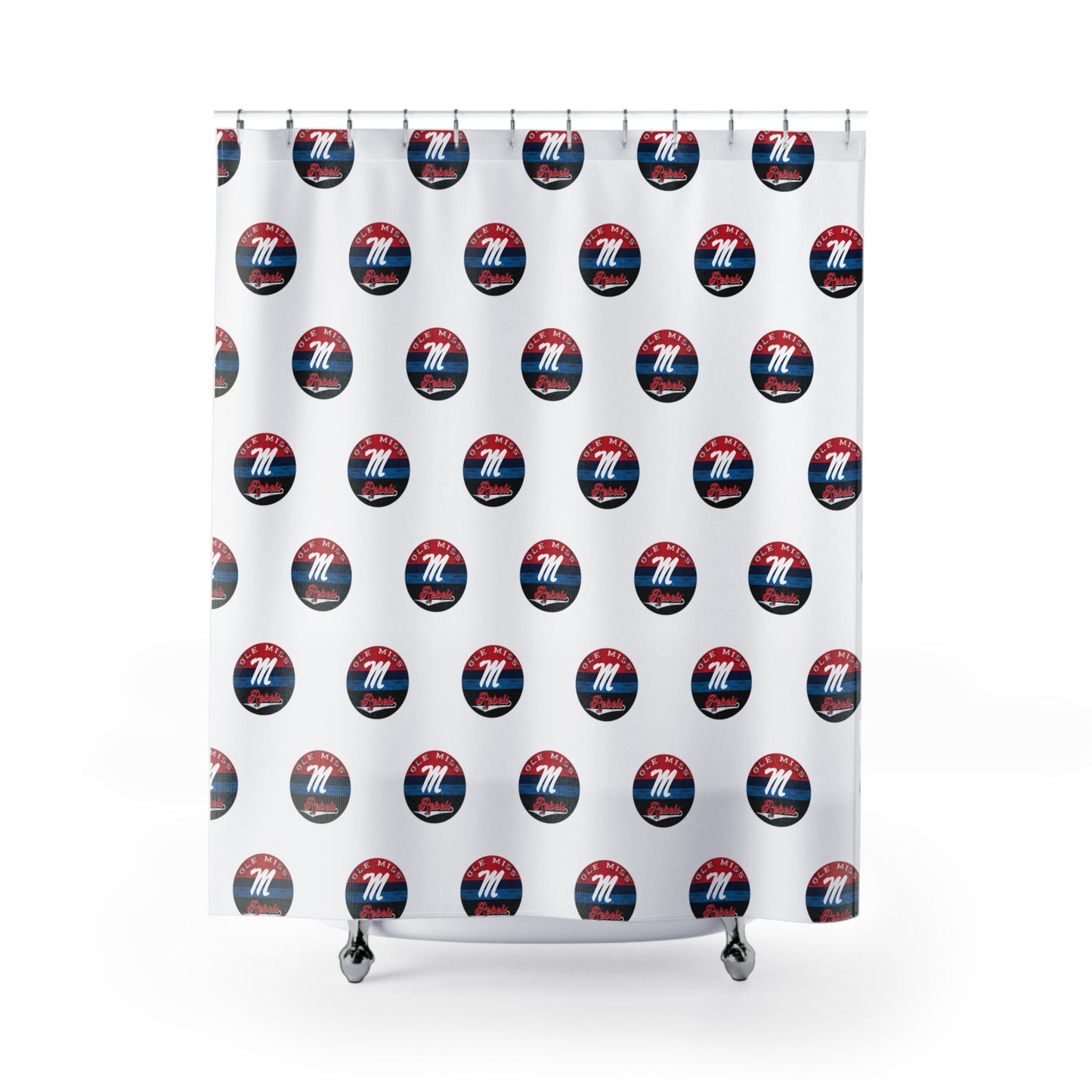 Ole Miss Rebels "M" (White) Shower Curtains