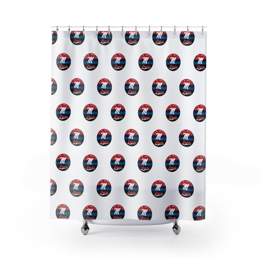 Ole Miss Rebels "M" (White) Shower Curtains