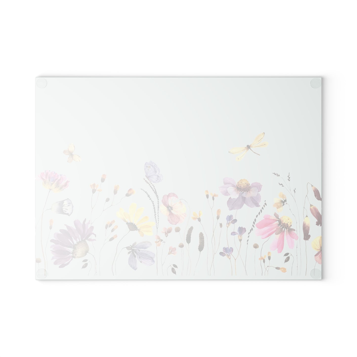 Wildflowers Glass Cutting Board