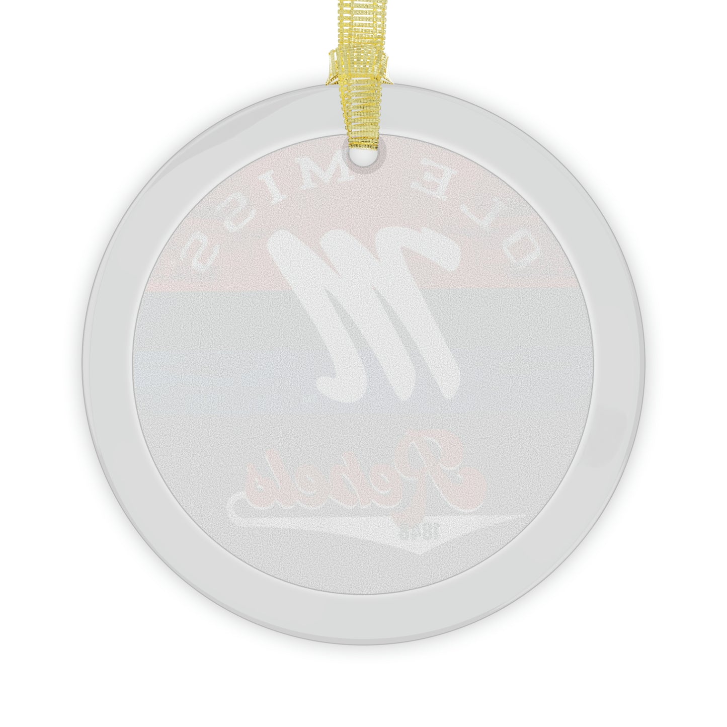 Ole Miss Rebels Glass Ornament