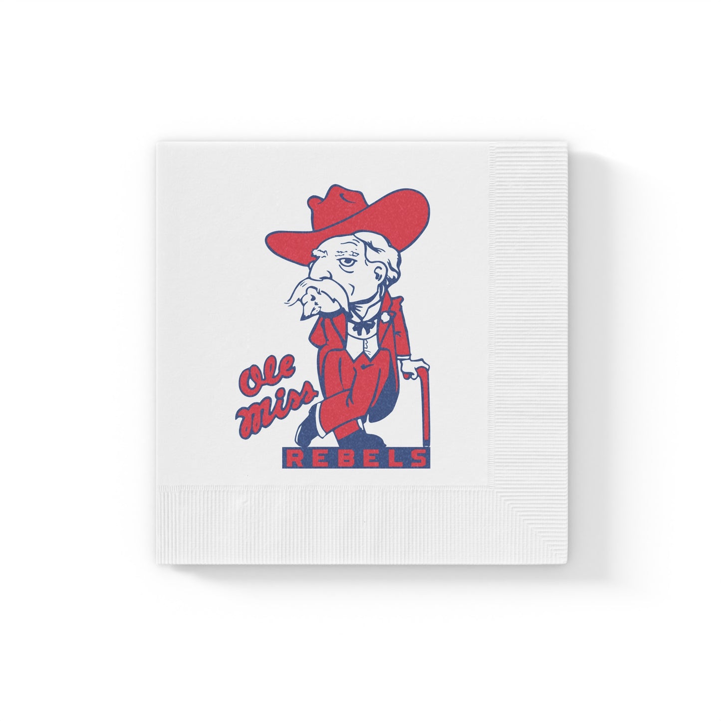 Ole Miss Rebels White Coined Napkins