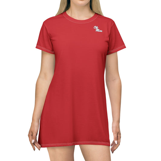 Ole Miss T-Shirt Dress (AOP) Red