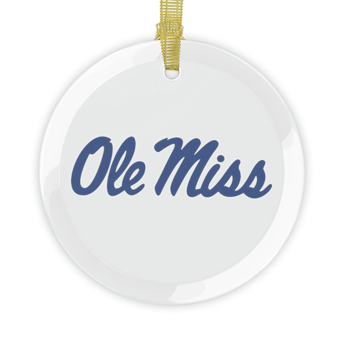 Ole Miss Glass Ornament (BLUE)