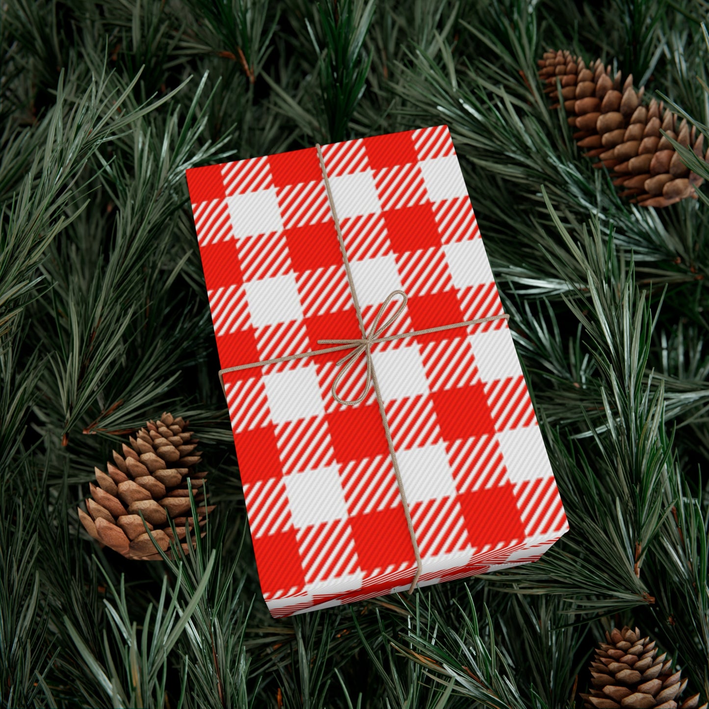 Red Check Gift Wrap Papers
