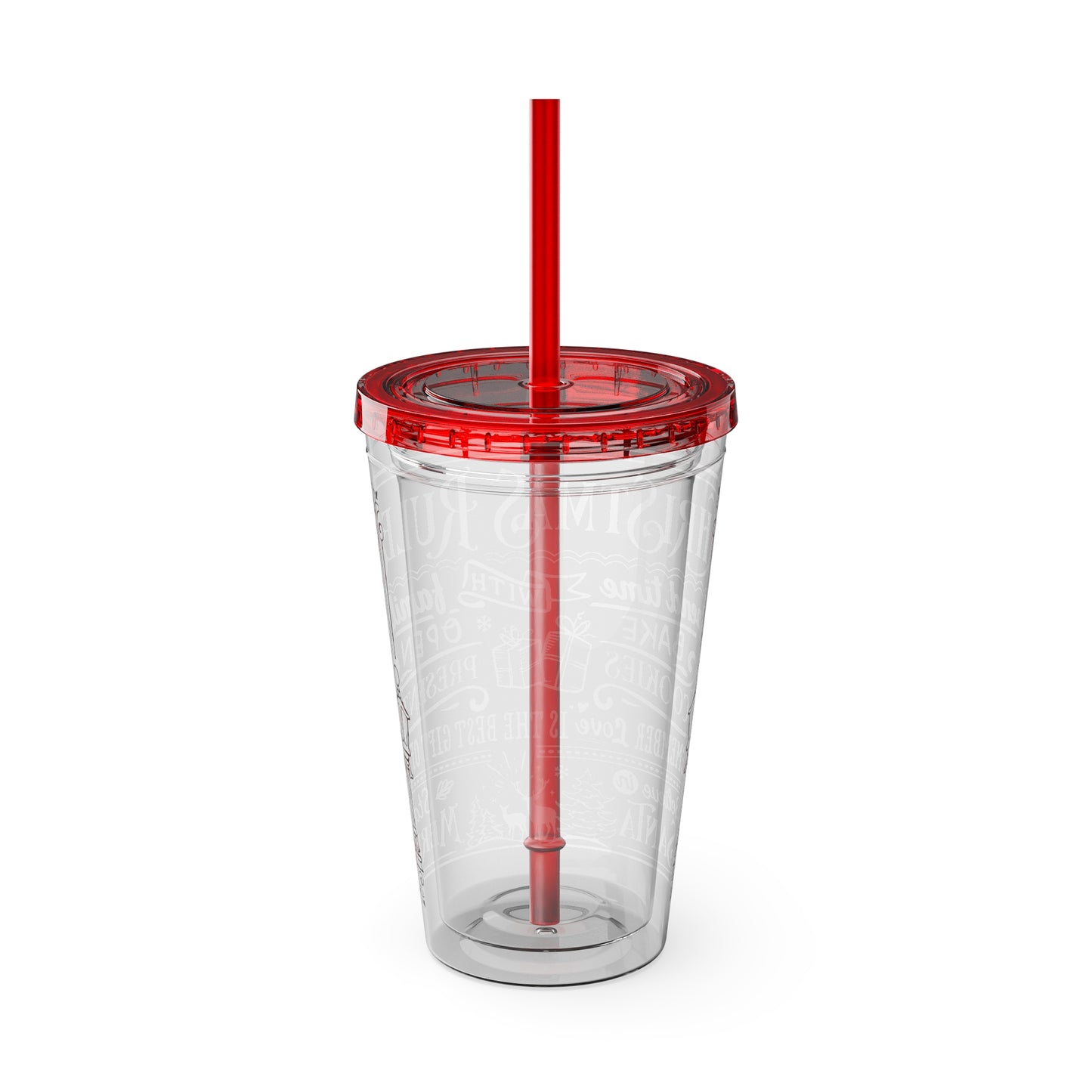 Christmas Rules Sunsplash Tumbler with Straw, 16oz
