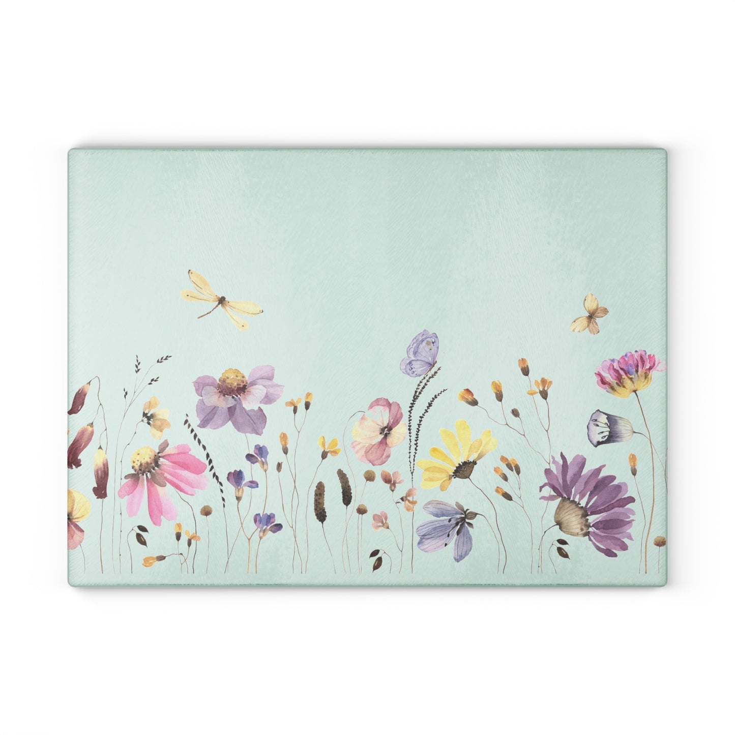 Wildflowers Glass Cutting Board