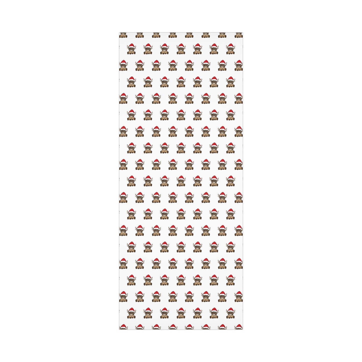 Highland Cow Santa Hat Gift Wrap Papers