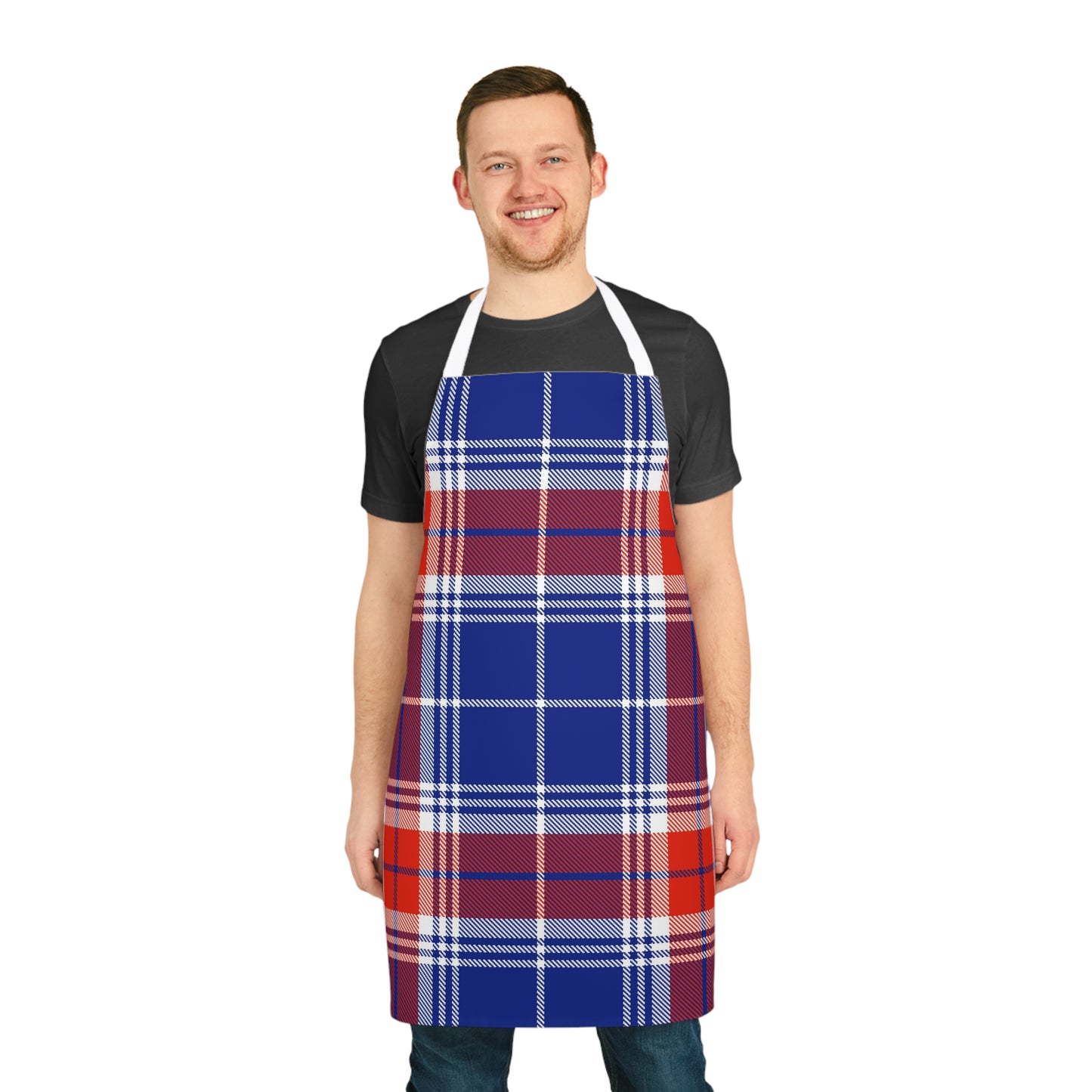 Red, White & Blue Plaid Apron (AOP)