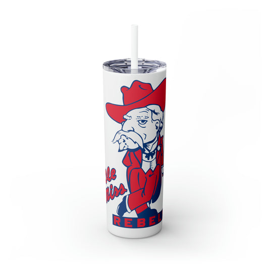 Ole Miss Rebels Skinny Tumbler with Straw, 20oz