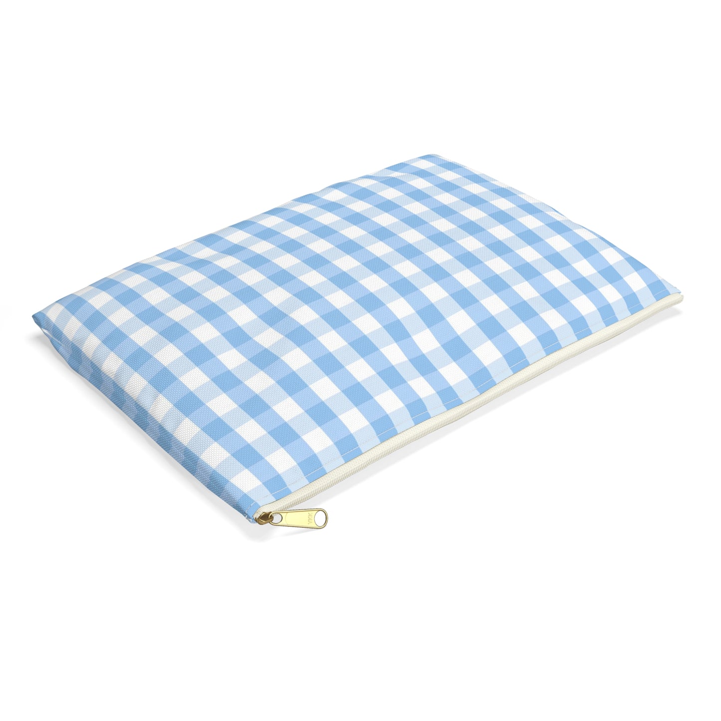 Blue Checked Accessory Pouch