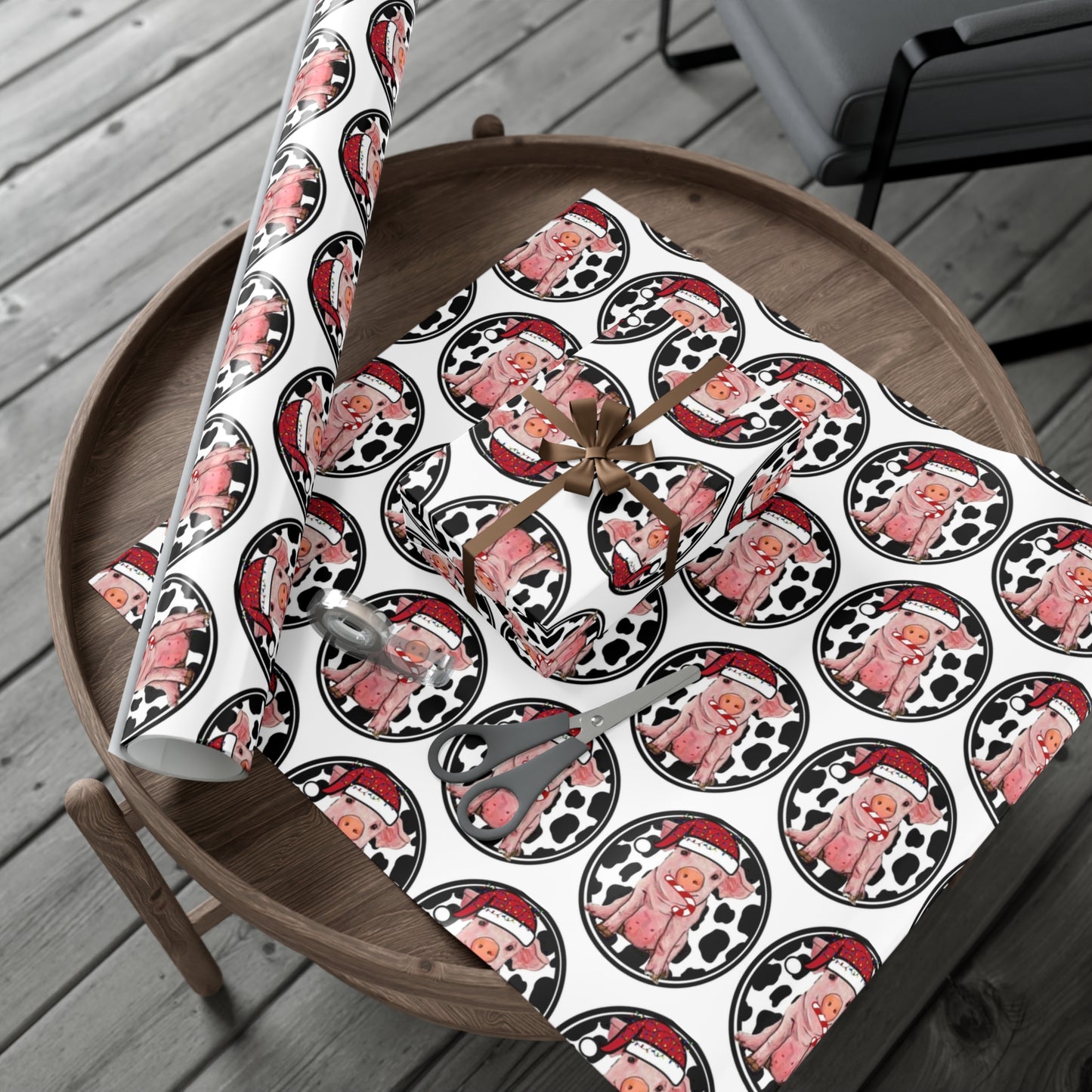 Pig Santa Gift Wrap Papers