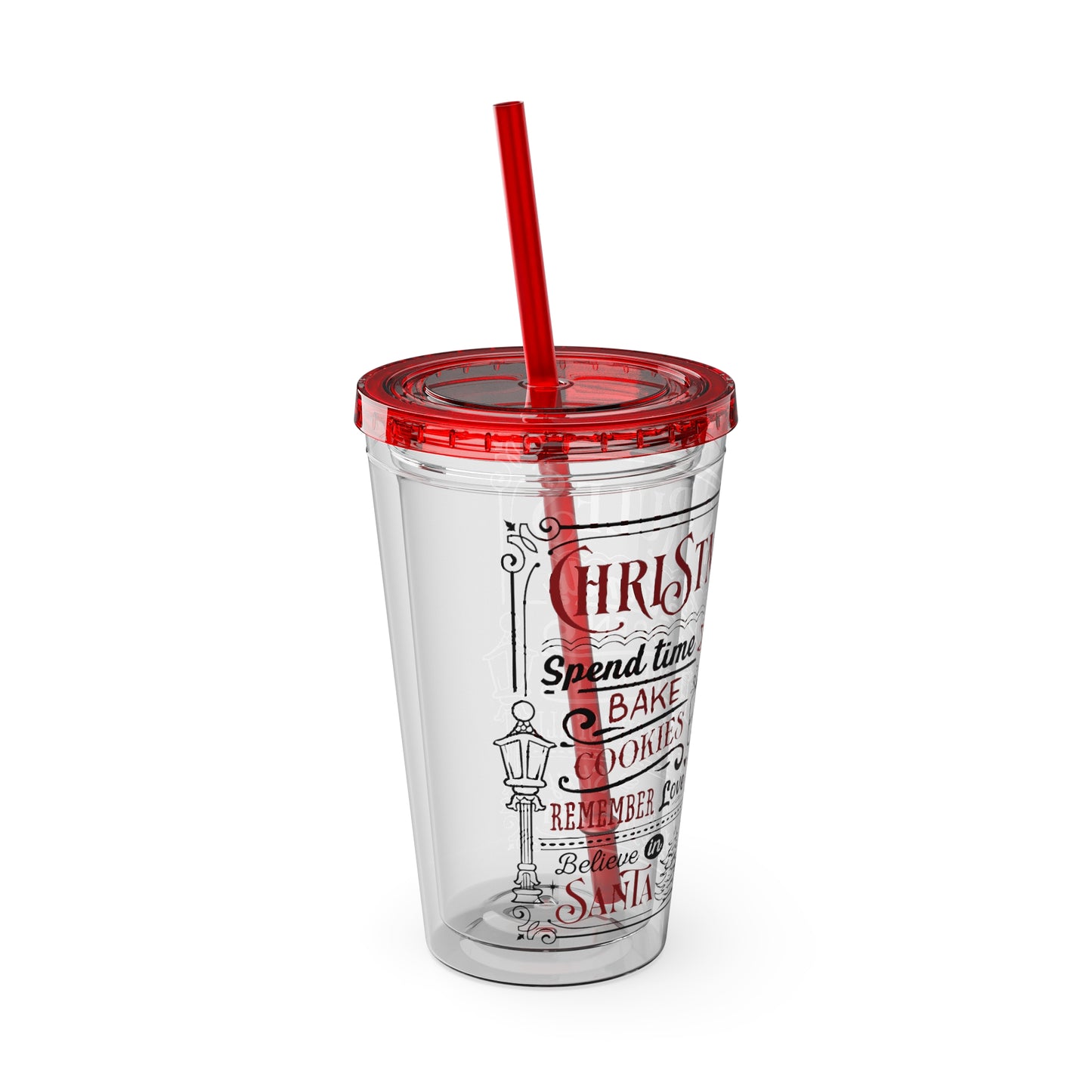 Christmas Rules Sunsplash Tumbler with Straw, 16oz