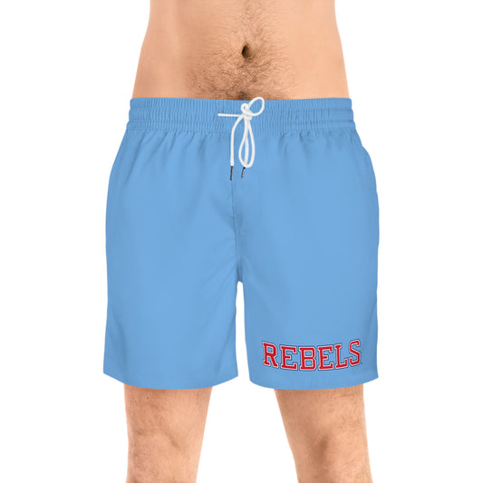 REBELS Men's Mid-Length Swim Shorts (AOP) Blue