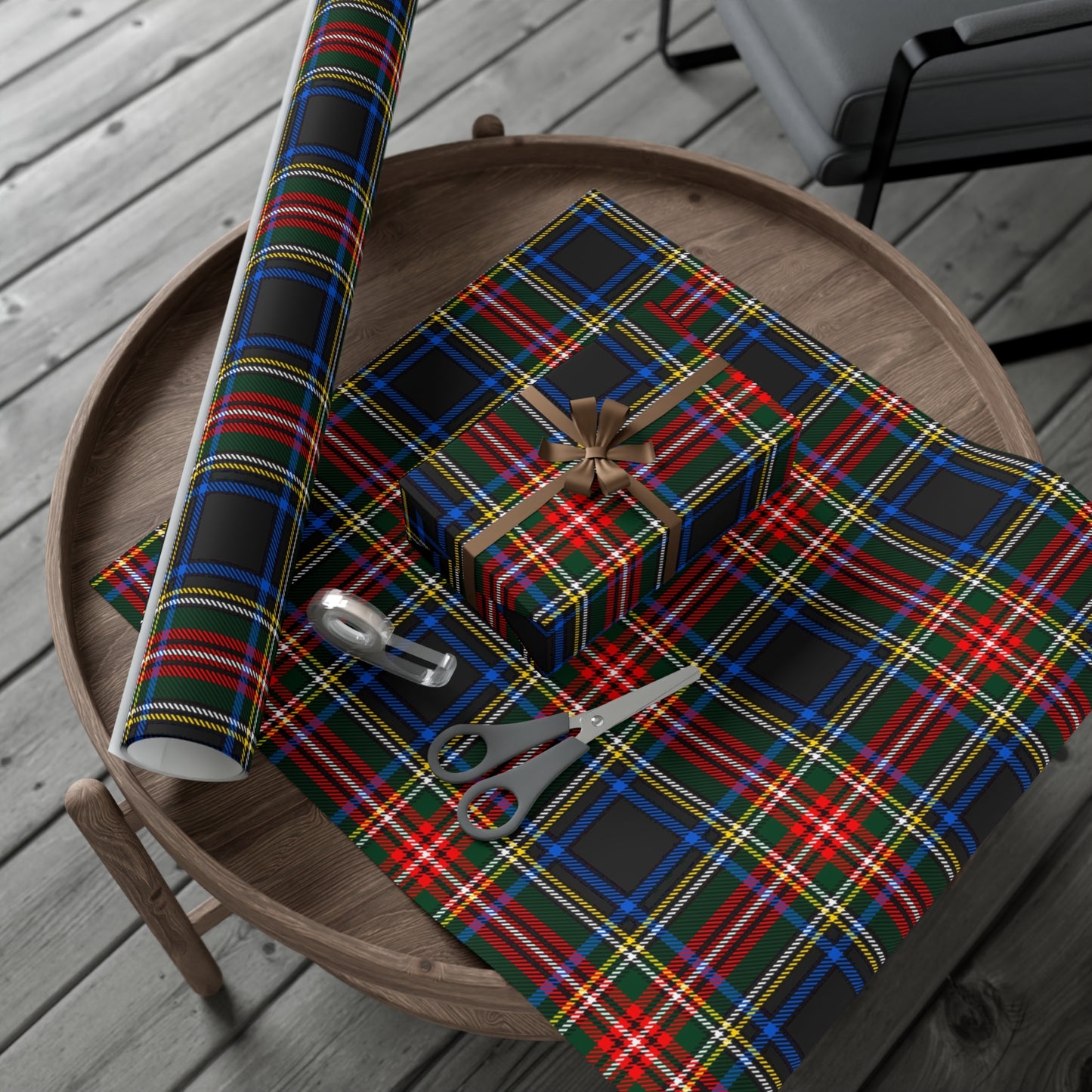 Red, Blue, Green Plaid Gift Wrap Papers