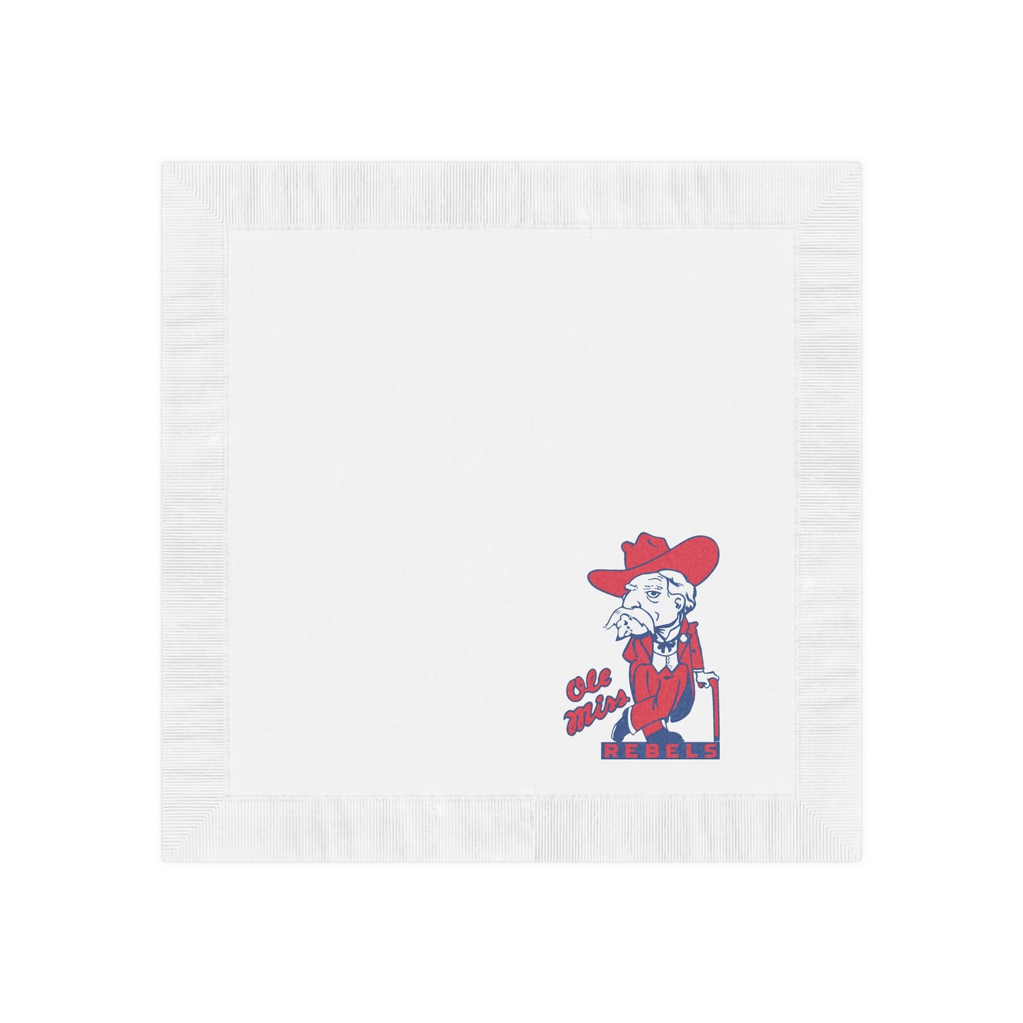 Ole Miss Rebels White Coined Napkins