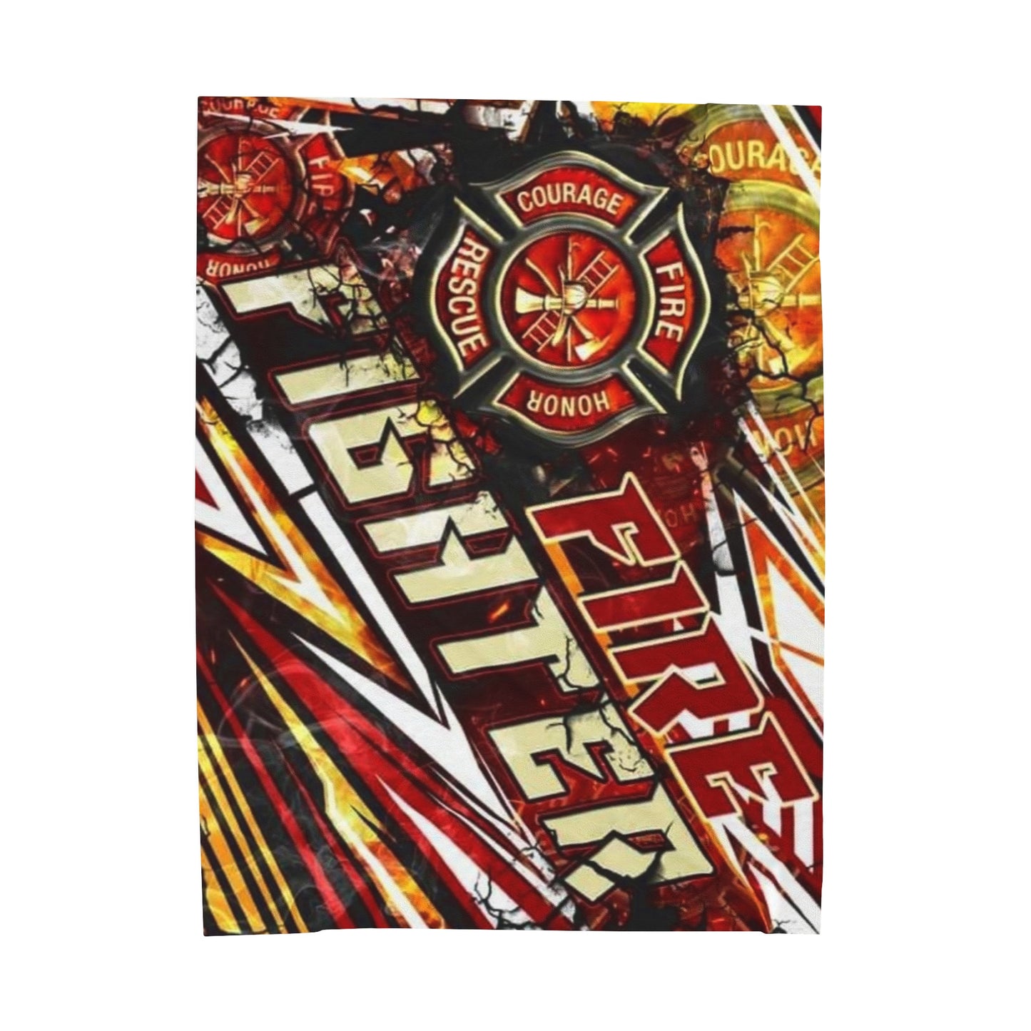 Fire Fighter Velveteen Plush Blanket